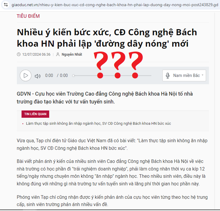 Cao đẳng Công nghệ Bách khoa Hà Nội